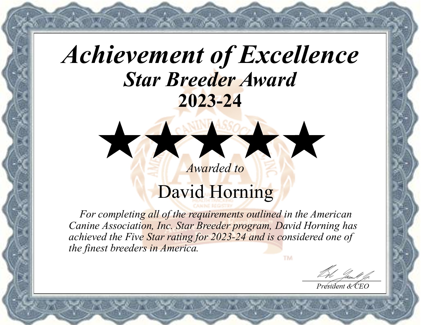 David, Horning, dog, breeder, star, certificate, David-Horning, Ionia, IA, Iowa, puppy, dog, kennels, mill, puppymill, usda, 5-star, aca, ica, registered, Dachshund, none